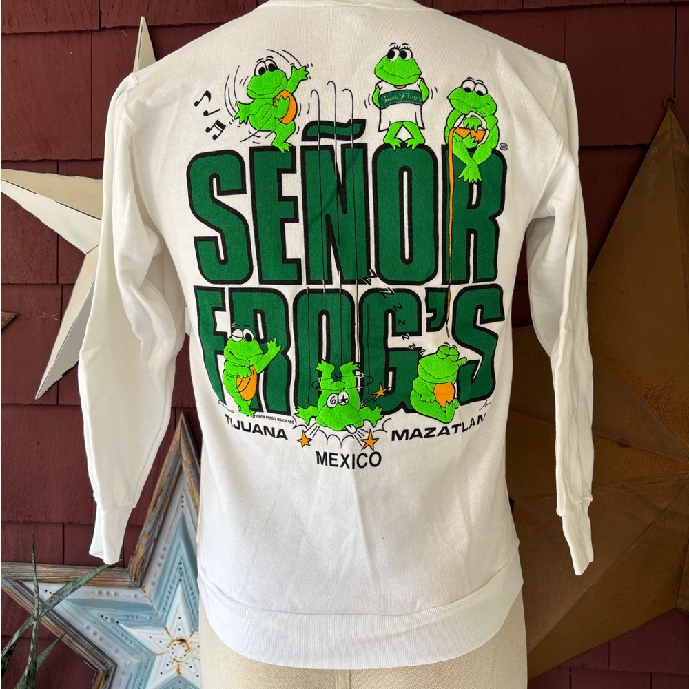 Vtg Senor Frogs Restaurant Bar Mazatlan Mexico Sweat Shirt Mens Size S USA Made
